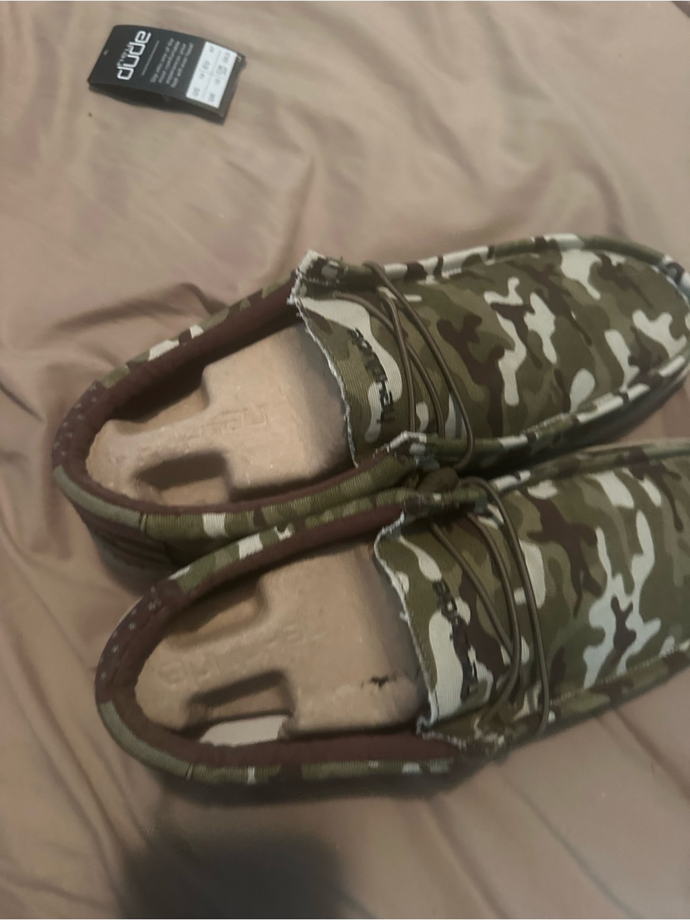 Hey Dude Camouflage Slip-On Shoes in Green and Brown - Picture 5 of 6